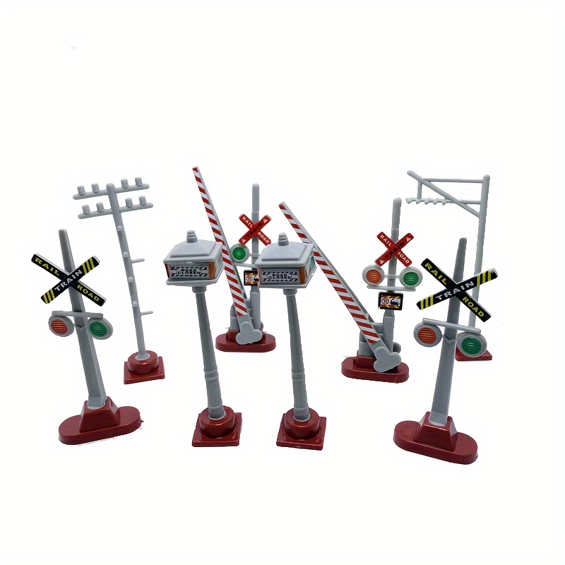 

Simulation Train Rail Transit Sign Model 8pcs Set Of Indicator Marking Railway Sand Table Scene