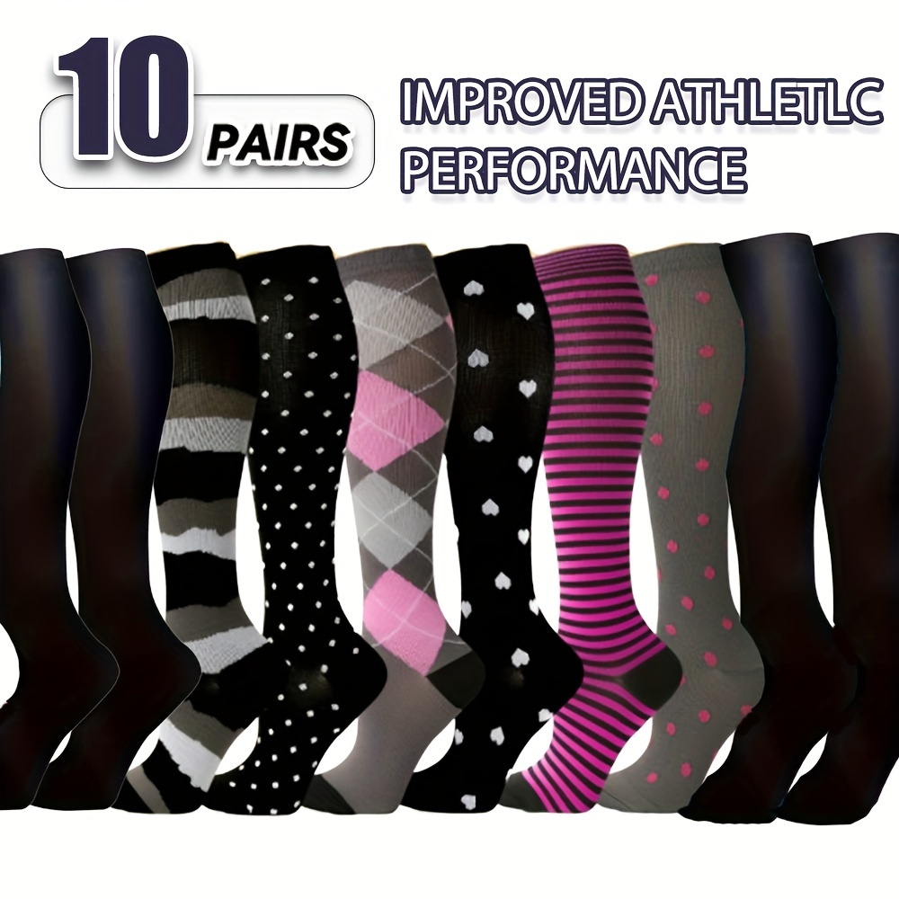 

10 Pairs Of Graduated Socks - Socks With 80% Diminishing Pressure, 90% Foot Strength, And 100% Pressurized Stable - Perfect For Seasonal Use - Hand Wash Only