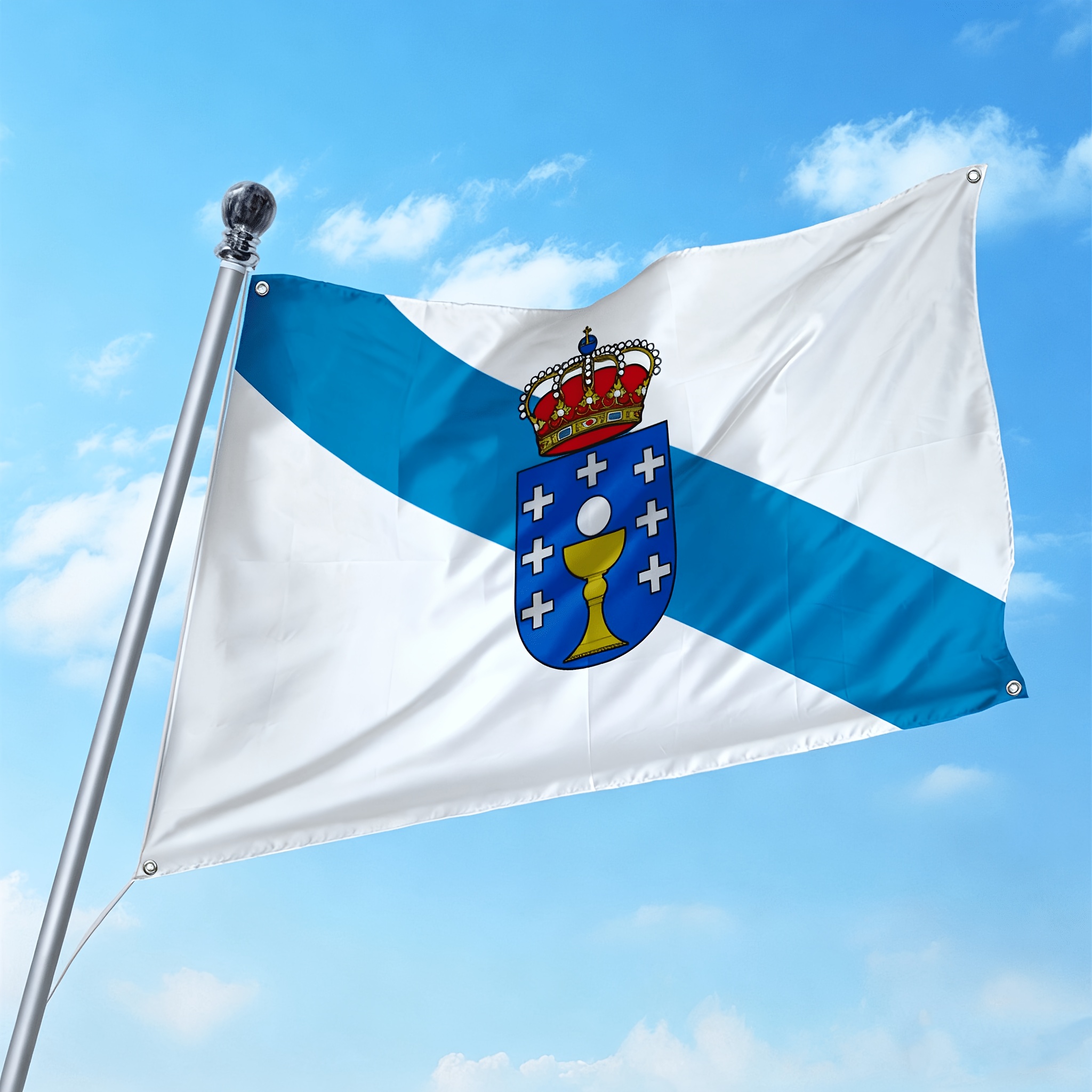 TEMU 1 pieza, española a una cara, tema de de San , decorativa de 3X5 pies 90X150 cm con 4 ojales, adecuada para fiestas navideñas, desfiles,