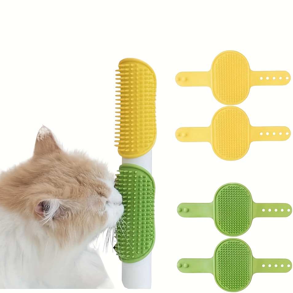 TEMU 4pcs Cat Self Groomer Cat Brushes Cat Combs For Indoor Cat Face Scratcher Adjustable Cat Massager Cat Accesories Things Cat Chin Scratcher