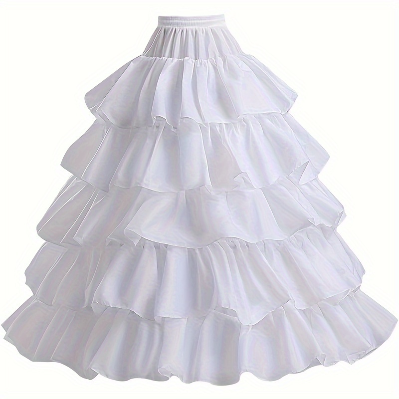 Elegant White Wedding Petticoat With 4 Hoops & 5 Ruffles - Perfect For Bridal Gowns, Party Dresses & Christmas Celebrations