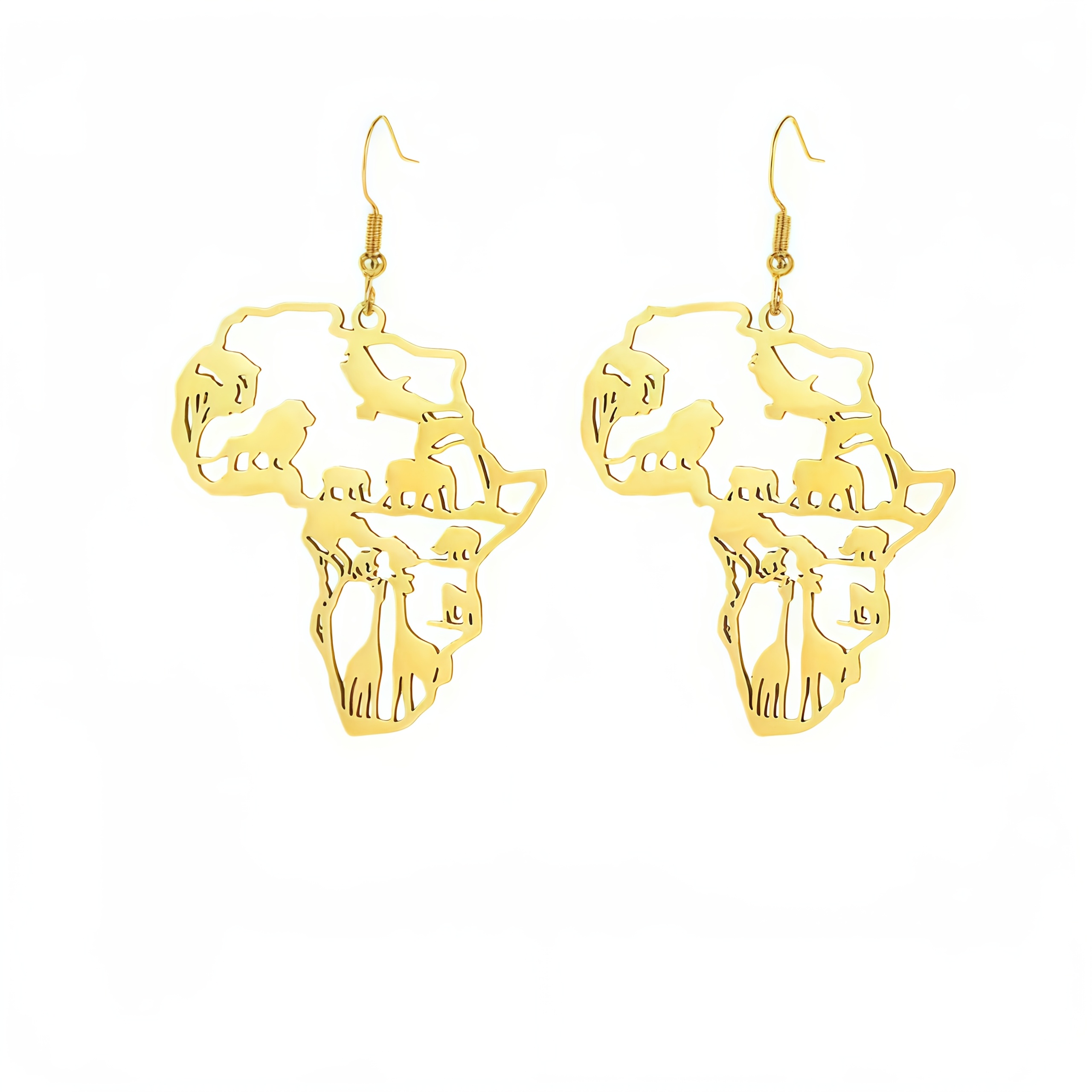 Women's Unique African Map-Inspired Earrings, Daily Wear