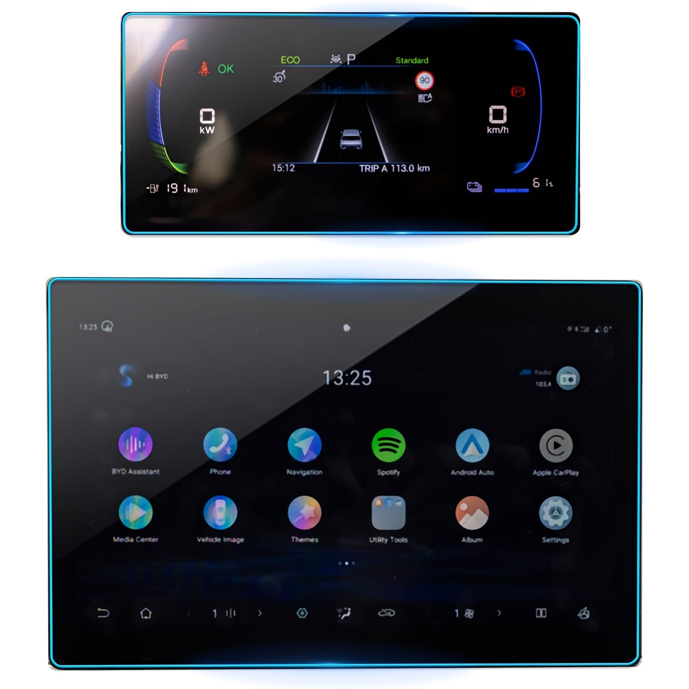 TEMU 2pcs For Byd 2 2025 For Up2024 2025 For Byd Destroyer 05 2024 2025 For Pro2024 2025 For / 2024 12.8 Inch Lcd Car Radio 12.8-inch Gps Navigation