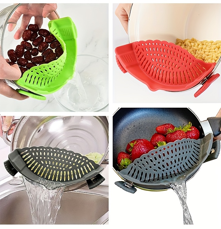 1pc, Strainer, Silicone Pot Strainer, Adjustable Silicone Clip On ...