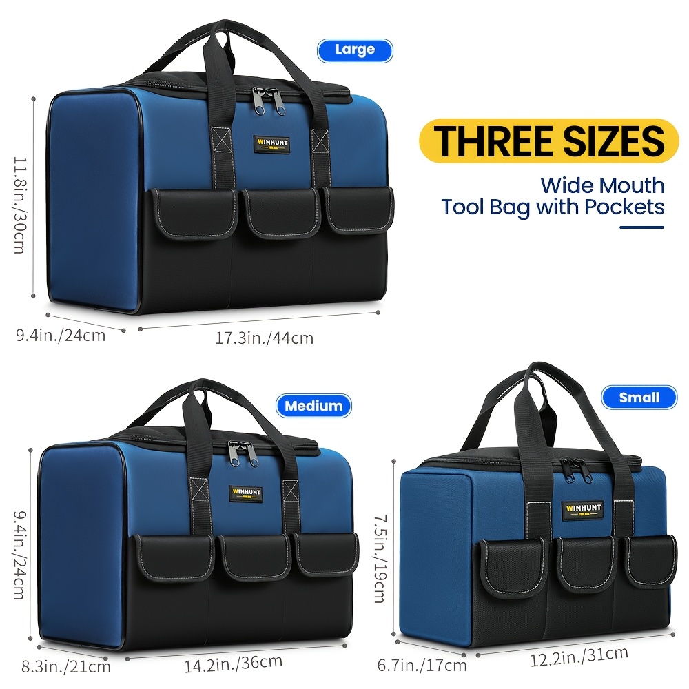 E-shop 3er-Set Werkzeugtasche – Multifunktional aus Oxford-Stoff, Großes Fassungsvermögen, Verschleißfest – Für Elektriker & Heimwerker – & Langlebig –