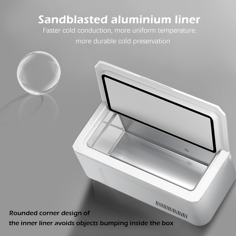 portable mini fridge with a large led   long lasting insulation and a convenient carry handle features an   and   with a usb cable suitable for     such as home dorm and travel