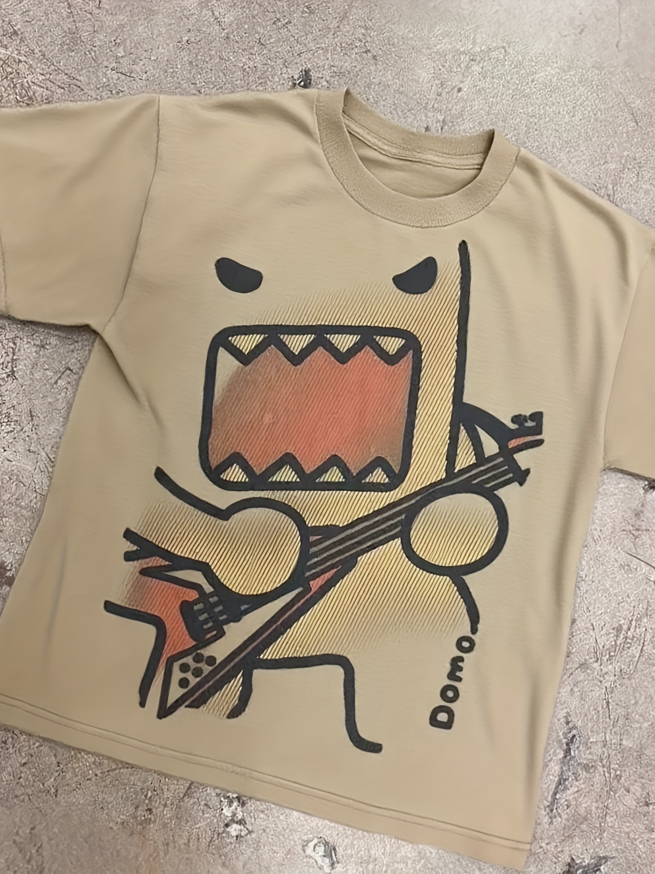 womens y2k anime graphic t shirt white tee with   eyes guitar print loose fit streetwear top for concerts casual outfits   retro hip hop fashion statement shirt concert attire   design durable print street style vintage aesthetic comfortable material short sleeve shirt streetwear lovers Product details 3