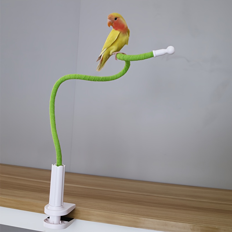 

1pc Flexible Perch - Extra Long, Sturdy & Easy-to- Stand Pole With Clamp For Tables, Chairs, Rails & Cabinets - Ideal For Parrots & Small Birds, Bird Accessories