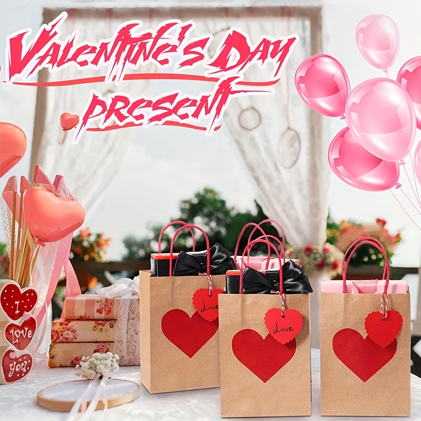 

9/18pcs Valentine's Day Gift Bags With Red Heart Labels, Heart-shaped Paper Party Bags With Handles, Foldable Shopping , Romantic Decor, Wedding & Birthday Craft Bags, Theme, Included