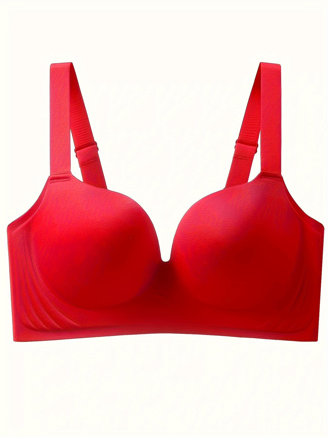 Casual Solid Wireless Bra Comfy Breathable Lightly Padded - Temu