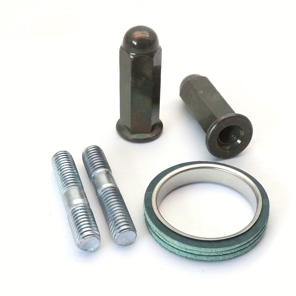 

Set Of Motorcycle Exhaust Bolts, Nuts, And Gaskets - Suitable For Gy6 150cc Engines - Street Motorcycle Parts - Iron Construction