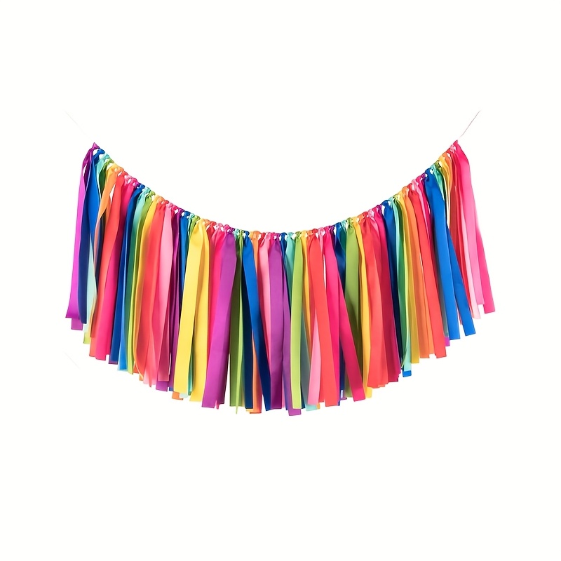 1pc Tassel Garland, Colorful Floral Banner, For Classroom Decor, Walls And Windows, Weddings, Birthday Parties