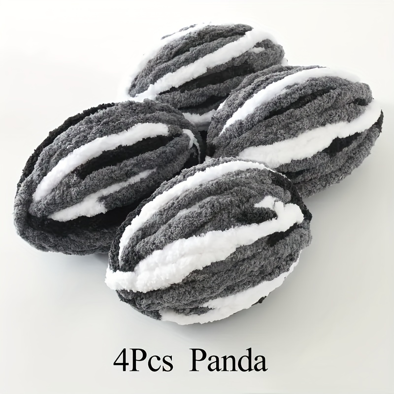 4pcs ultra thick chenille knitting yarn mixed colors 100 polyester for handmade blankets scarves hats cat beds all skill levels ages crafting supplies   textured yarn durable yarn knitting accessories and supplies