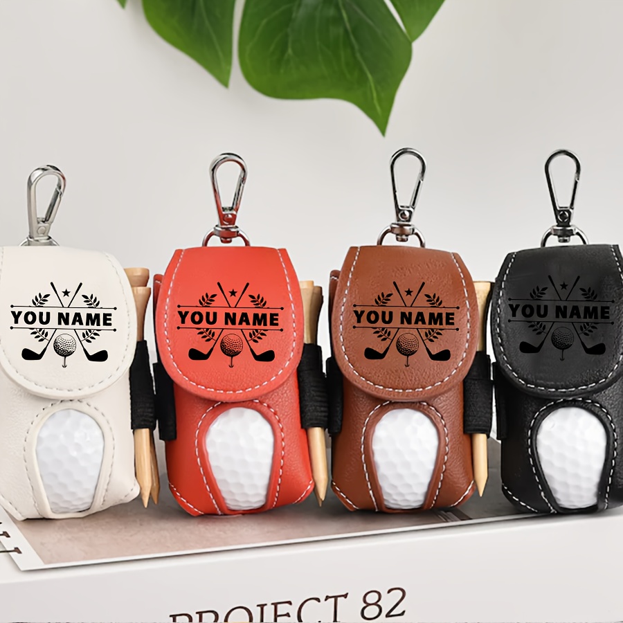 

Vintage Style Leather Golf Ball Holder, Mini Golf Ball Carrier With Clip,