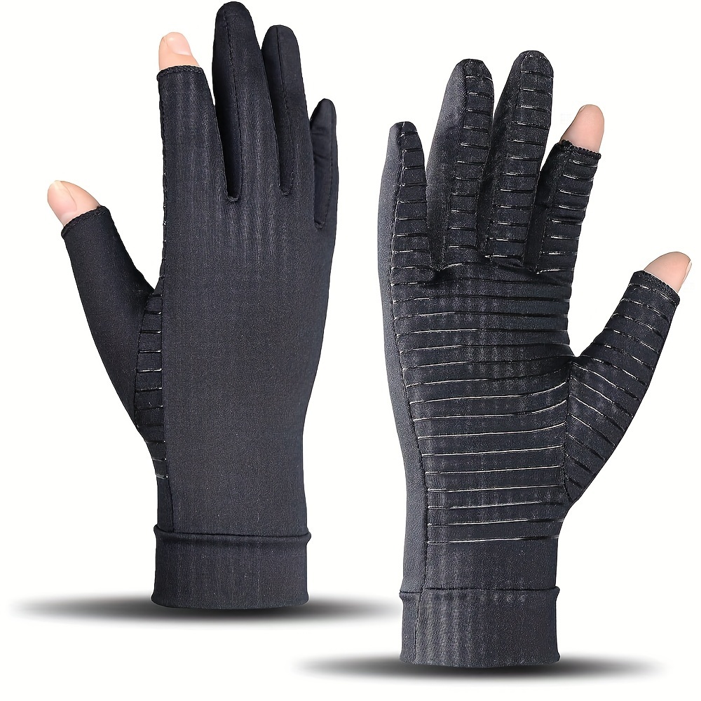 

1 Pair , Full Finger Knit Fabric, Nylon & , Hand Support For & Daily Use, Black, Hand Wash Only