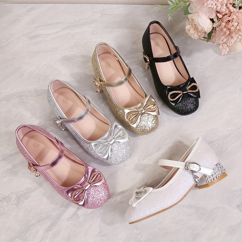 Pageant Shoes Gold Kids Dress Shoes Girls Formal Shoes Entyinea