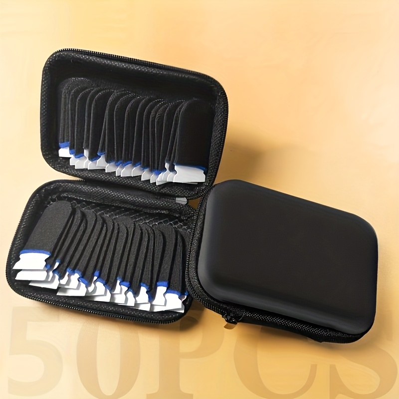 E-shop 50 Stück schwarze Gaming-Fingerschoner mit blauen Rändern, Aufbewahrungsbeutel. Geeignet für Handy-Gaming-Daumenschoner, Fingerschützer,