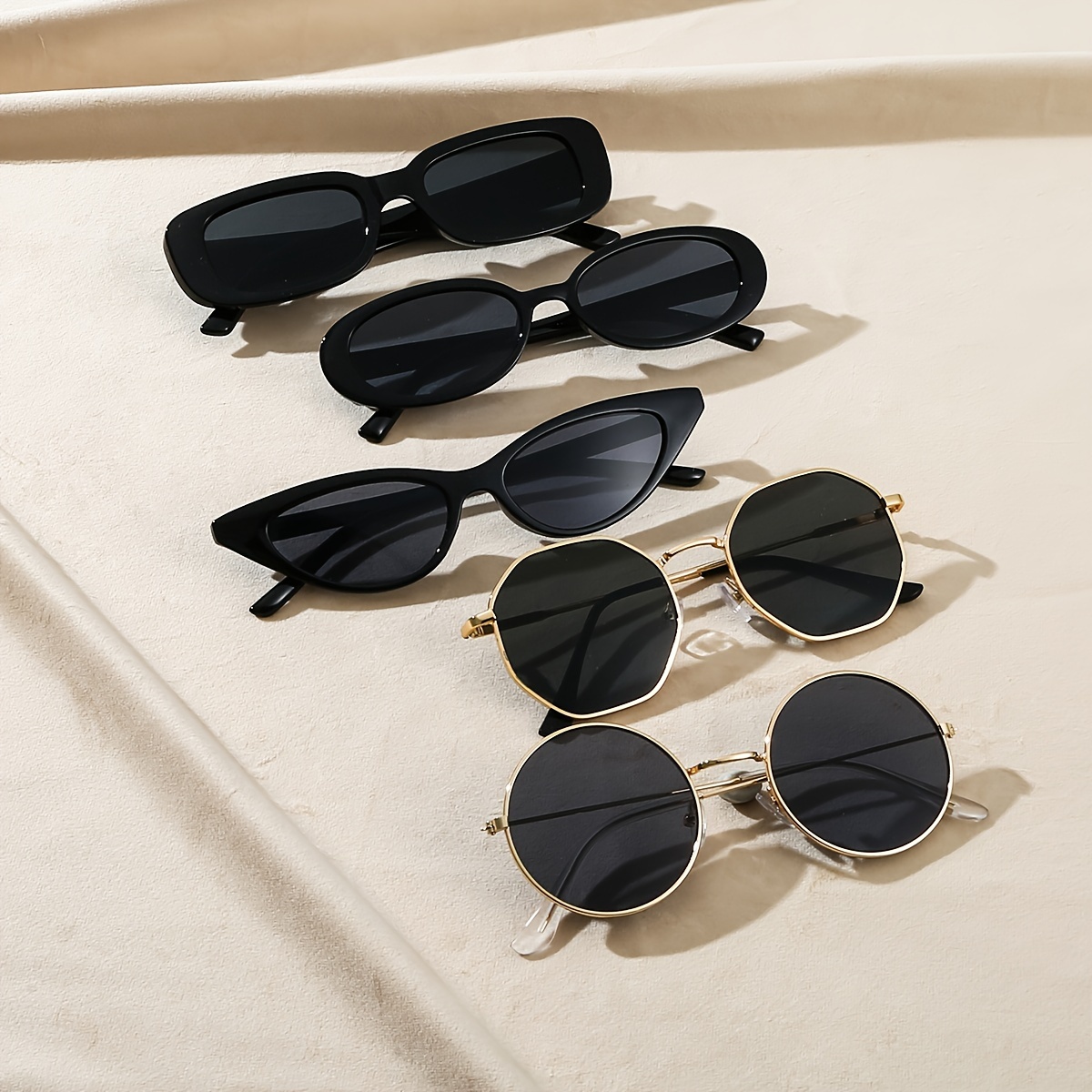 Image of 5pcs European & American Cross-border Mixed Set, Stylish Fashion Streetwear Unisex Goggles