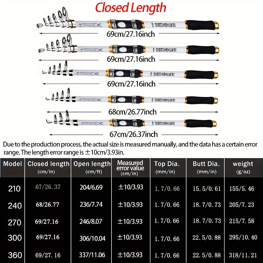 telescopic fishing rod straight handle durable fiberglass - Temu