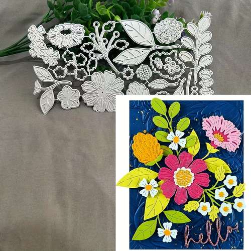 Flowers & Leaves Metal Cutting Die Set - For Card Making & Scrapbooking (C3)