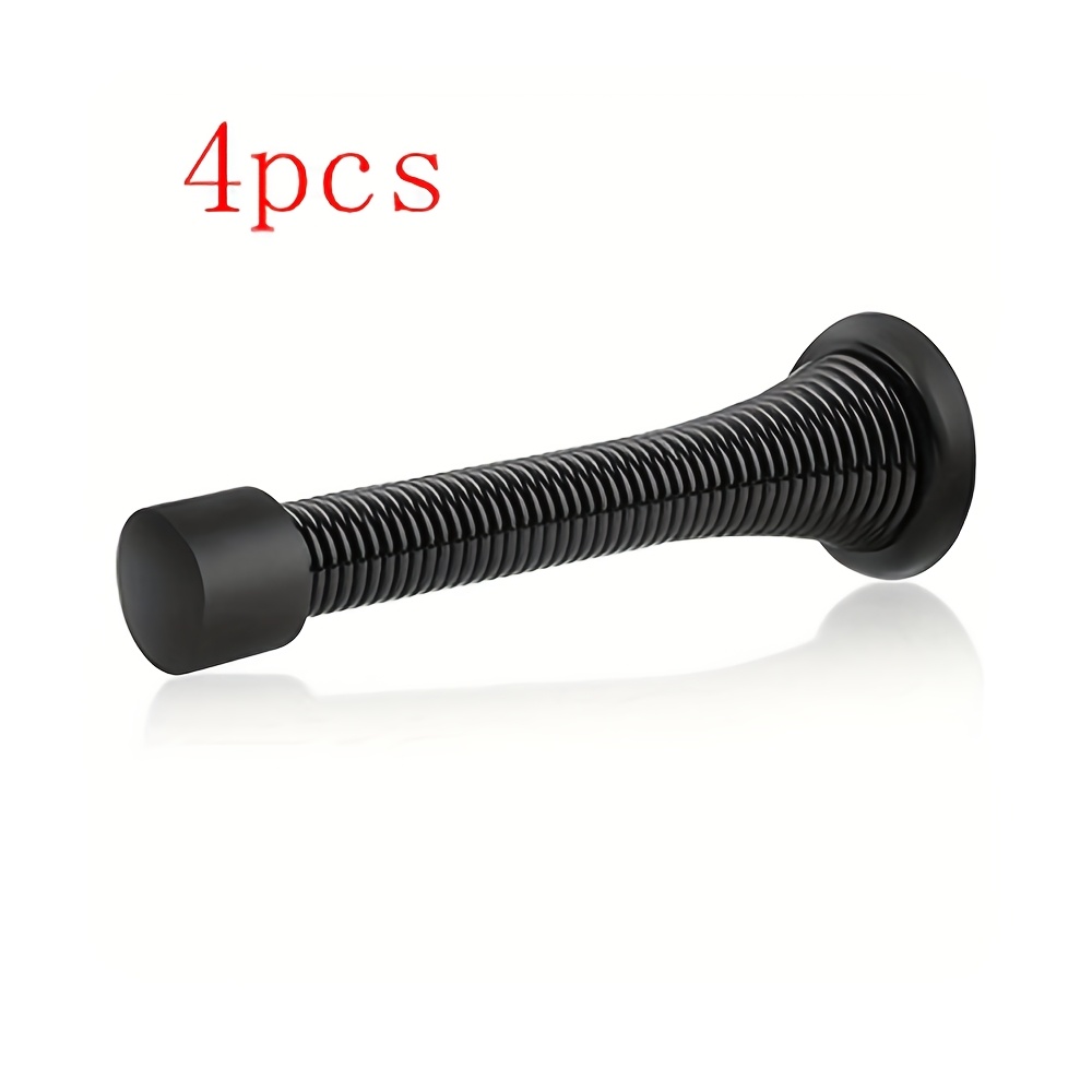 TEMU 4 Butées de porte à ressort en acier inoxydable avec têtes amortissantes, dispositif de protection murale, facile à installer, durable,