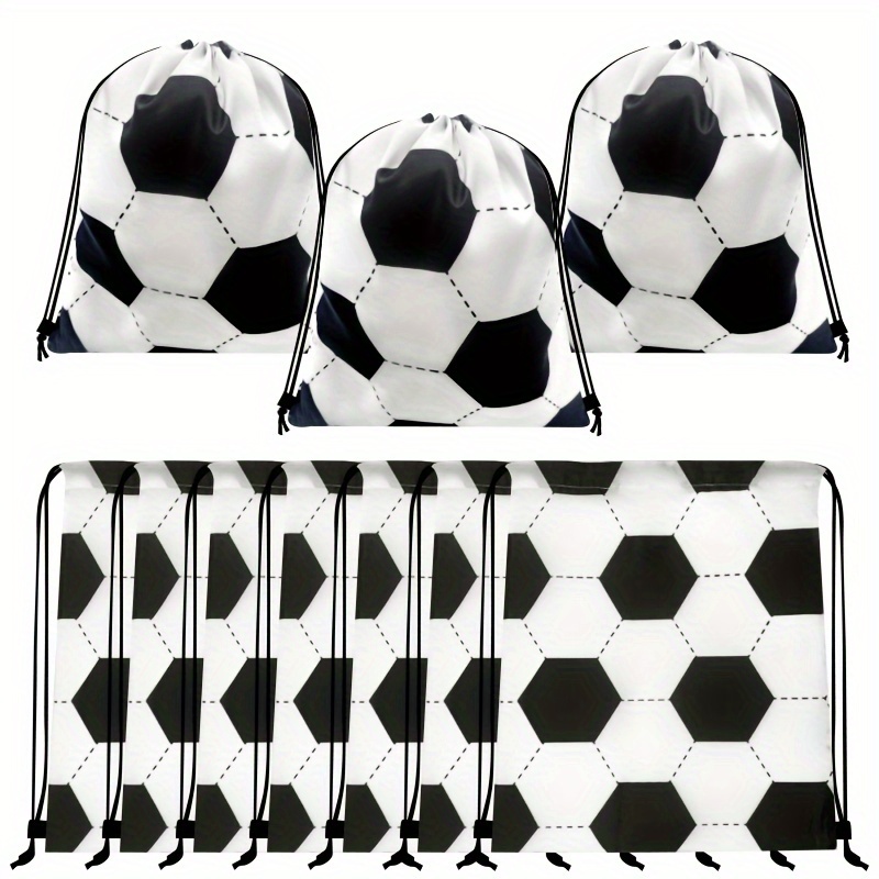 

24pcs Soccer Ball Drawstring Backpacks, Polyester With Utility Pocket, Pattern, Normal Waterproof, Sports Theme Party Favors And Gifts For Soccer Birthday Decorations, Soccer Accessories