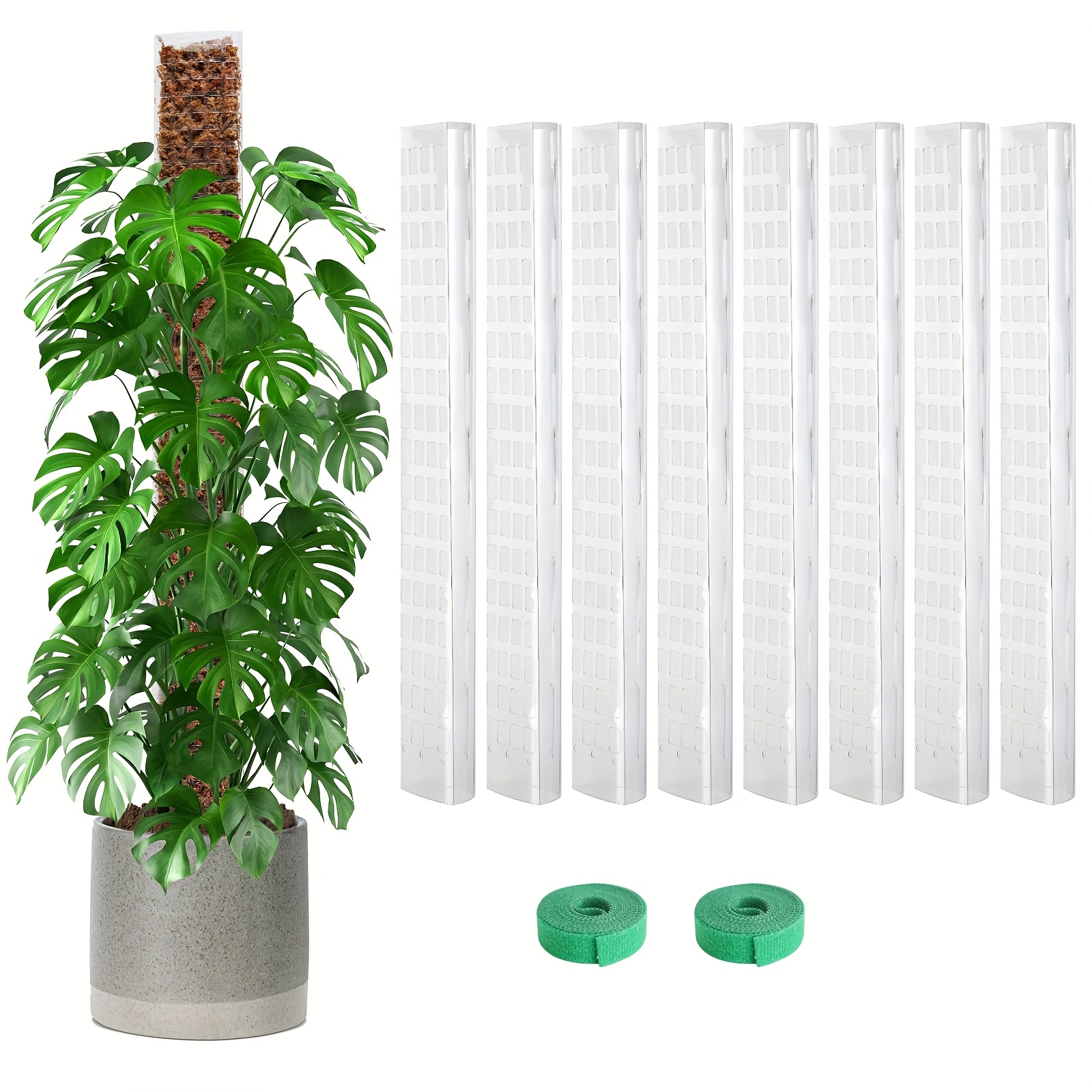 Image of Set Of 8, 15-inch Plant Climbing Poles, Moss Columns, Plant Support Frames, Trellises, Suitable For Indoor Planting Supplies For Home Decoration, Hanging Pots For