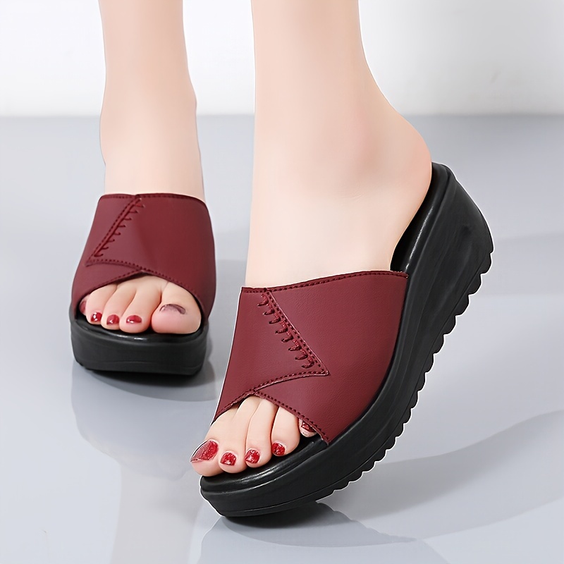 cool slippers for women summer outdoor wear non slip soft sole casual and versatile for middle aged ladies women shoes details 0