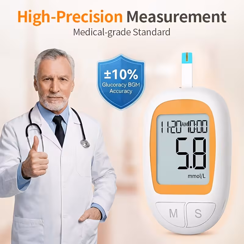 2pcs blood meter kit 2 monitor 2 needle 100 test strips 100 needles large display quick results required usb for home and travel great valentines gift Product details 5