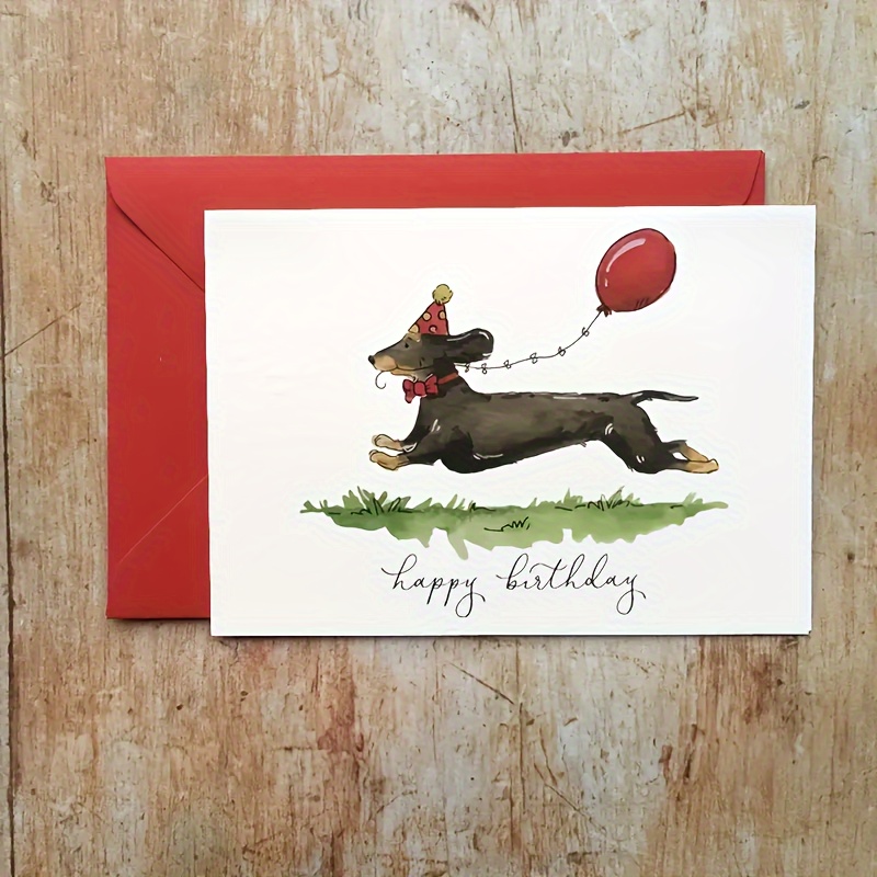 

1pc, Sausage Dog Happy Birthday Card, Dachshund Happy Birthday Greeting Card, Dachshund Greeting Card, Happy Birthday Card, Unusual Things, Business Supplies, Cute Aesthetic Items, Includes Envelope