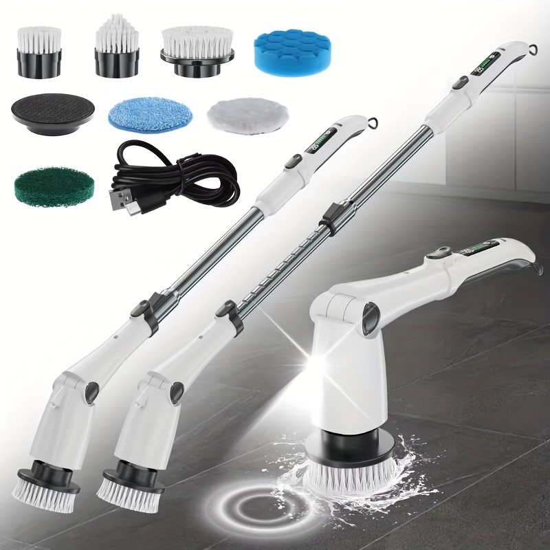 

Electric Spin Scrubber Cleaning Brush Hanging Toilet Brush Strong Decontamination Ability Practical And Durable Adjustable And Removable Handle Shower Scrubber