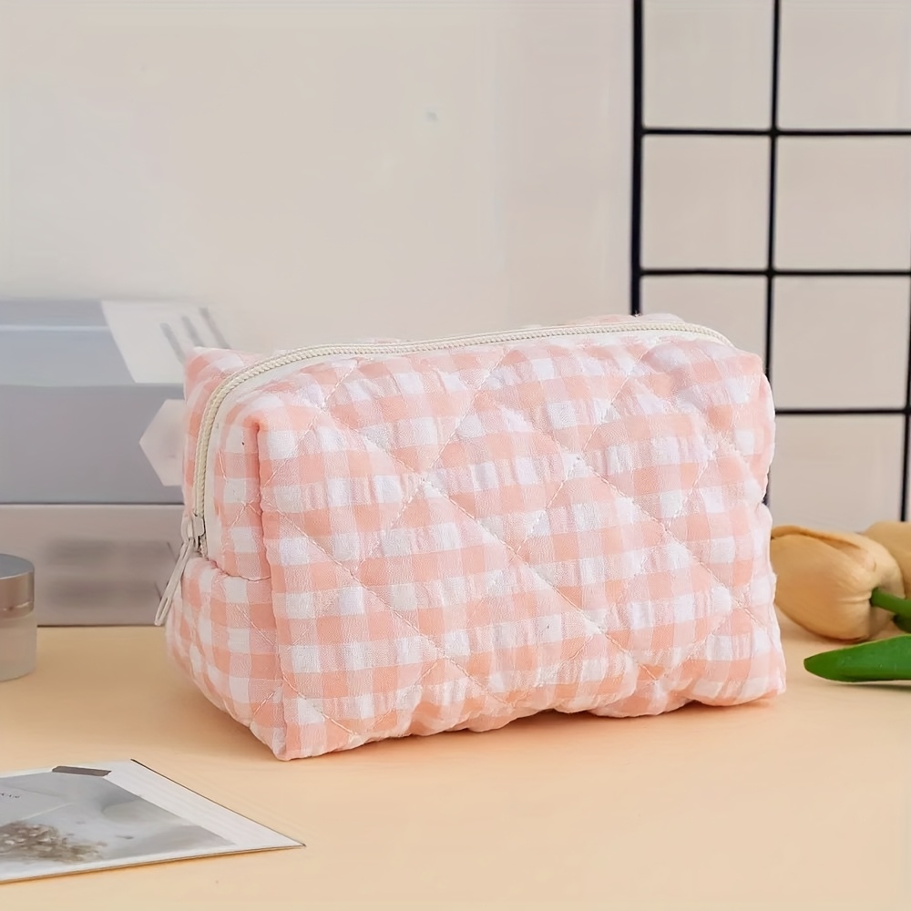 TEMU 1pc Personalized Embroidered Makeup Bag, Custom Makeup Bag, Floral Cosmetic Bag, Travel Makeup Pouch, Women Toiletry Bag, Bridesmaid Gift