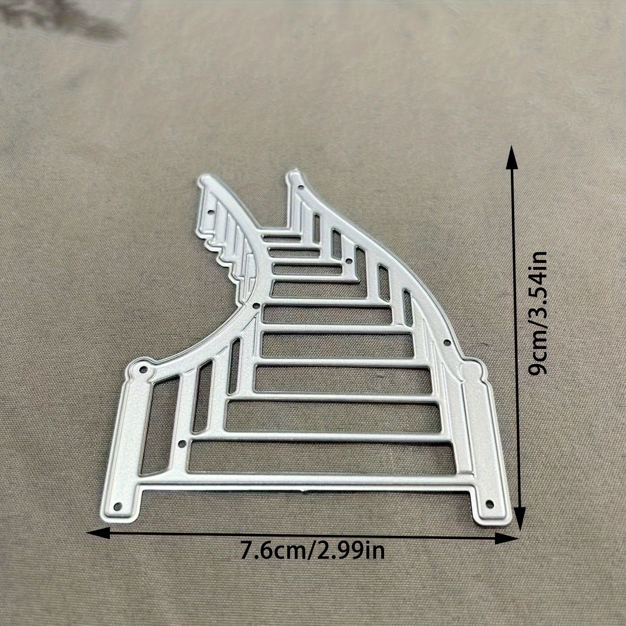 1 Metal Cut Mold Staircase Design Silver Gray Fantasy Theme For Embossing Handmade Greeting Card Making And Gift Card Making