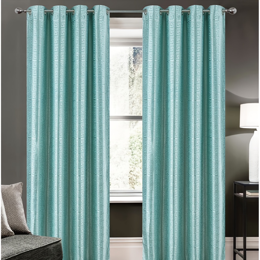 Blackout Thermal Insulating Jacquard Curtains - & Striped Thick Window Drapes With Grommet Top, Filtering Stripe Suitable For, Bedroom, Balcony - Machine Washable Panels