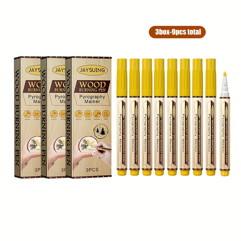 TEMU -9pcs Total Pen Set, Diy Welding Brush, Marking Pen Set, Birthday Gift, New Year Gift 3count(pack Of 3)
