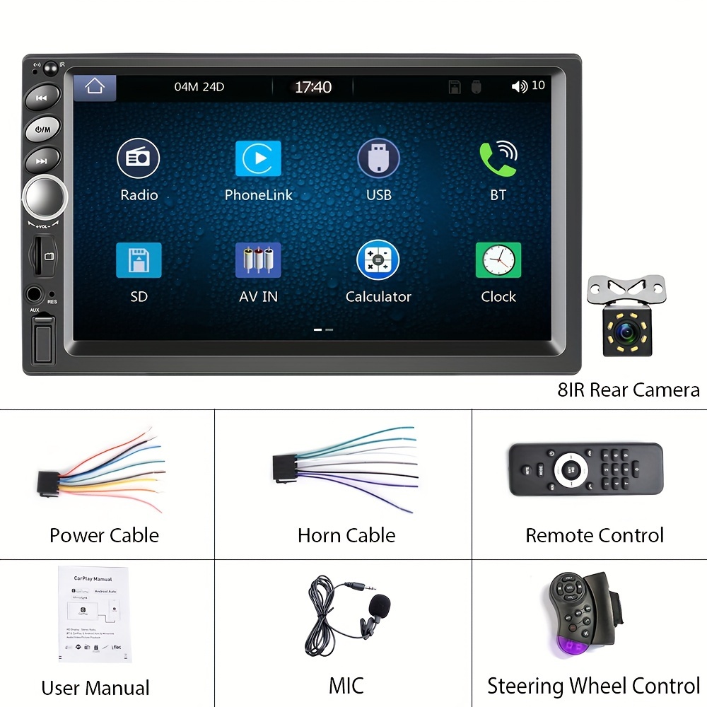  9 inch Android Car Stereo Double Din with Wireless CarPlay Android  Auto, HD Touchscreen Tablet Radio with Backup Camera GPS Navigation, WiFi,  Bluetooth, Hi-Fi Sound FM/RDS Radio, 2+32G : Electronics