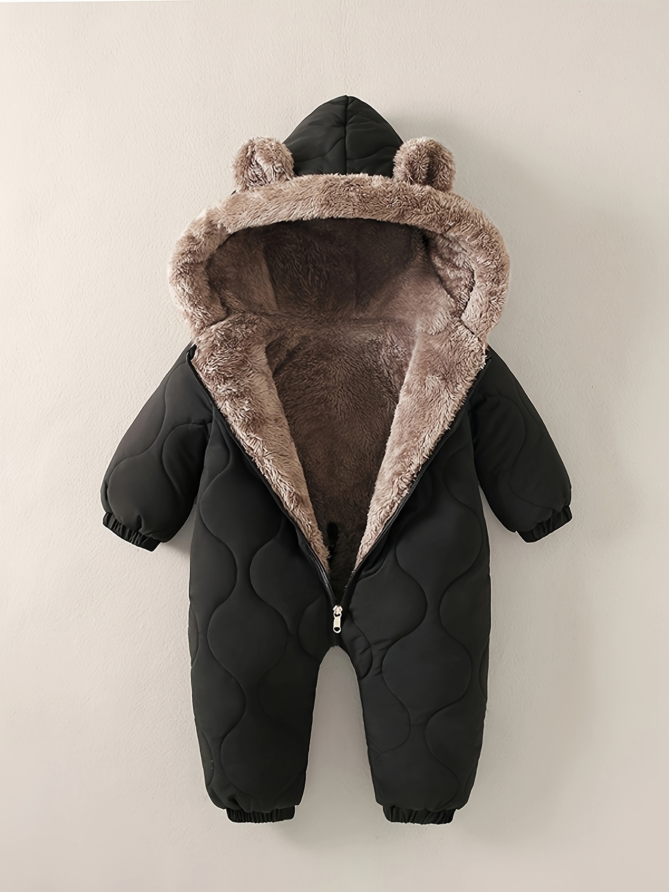 winter warm jumpsuit for infants thickened and fleece lined suitable for toddlers and crawling children for outdoor