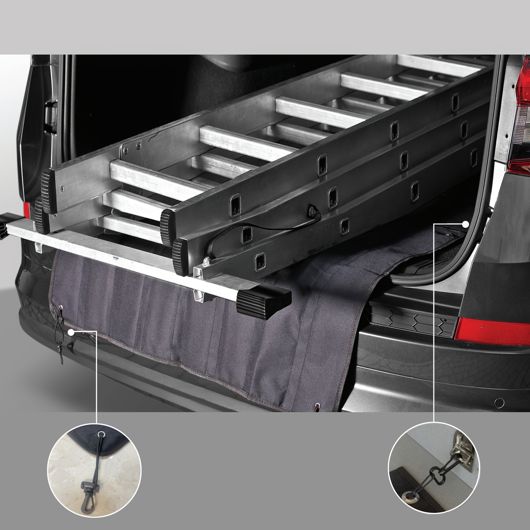 

Universal Car Bumper Protector Pad, Durable Fabric Material, Non-slip Anti-scratch Trunk Guard Mat For Pets And Cargo, Foldable Rear Bumper Protection Pad With Pearl Cotton And Drip Plastic Lining.