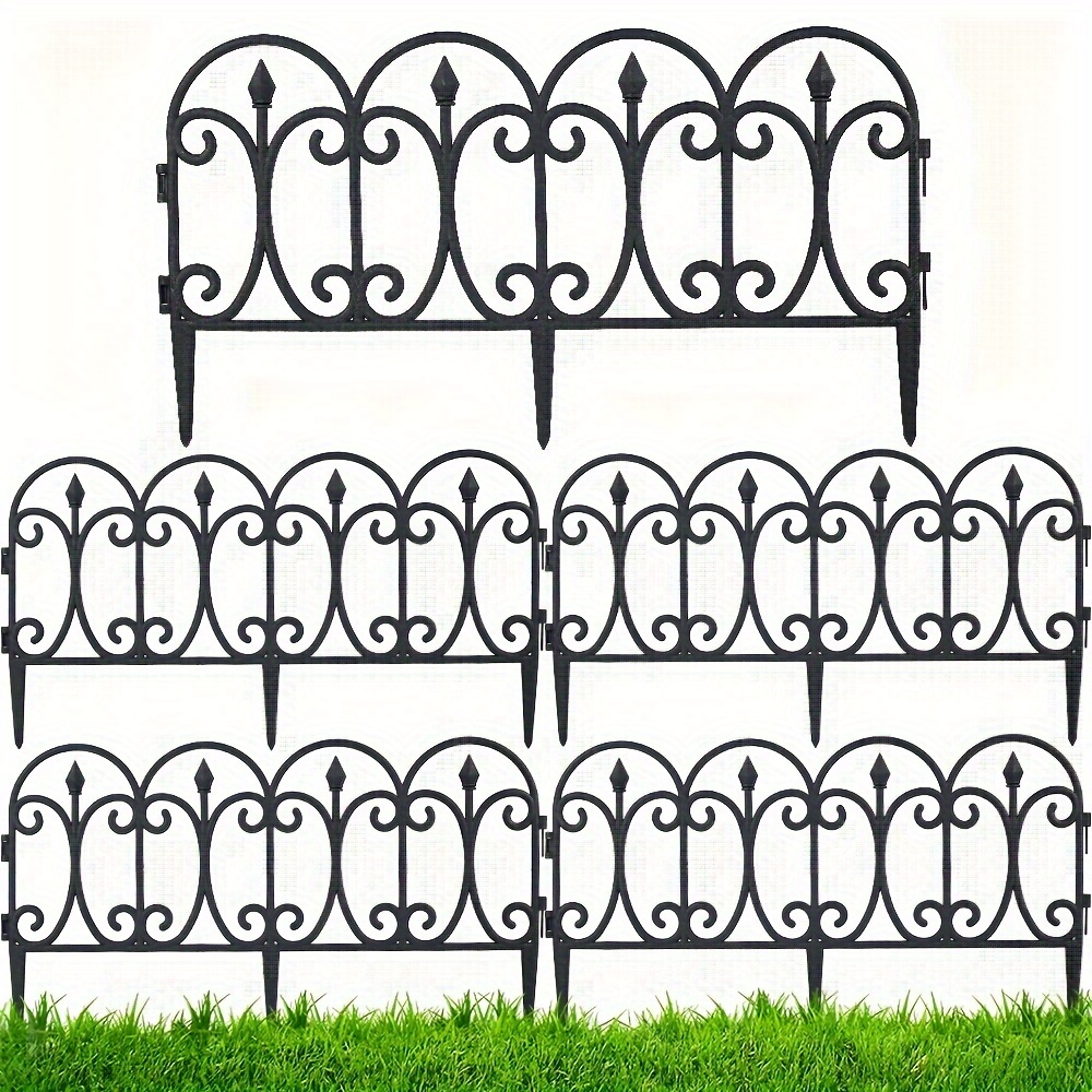 

5pcs Contemporary Style Plastic Garden Stakes - Easter Themed Animal Decor, Decorative Picket Fencing Lawn Edging For Yard & Landscape - Floor Mounted, No Electricity Or Batteries Needed