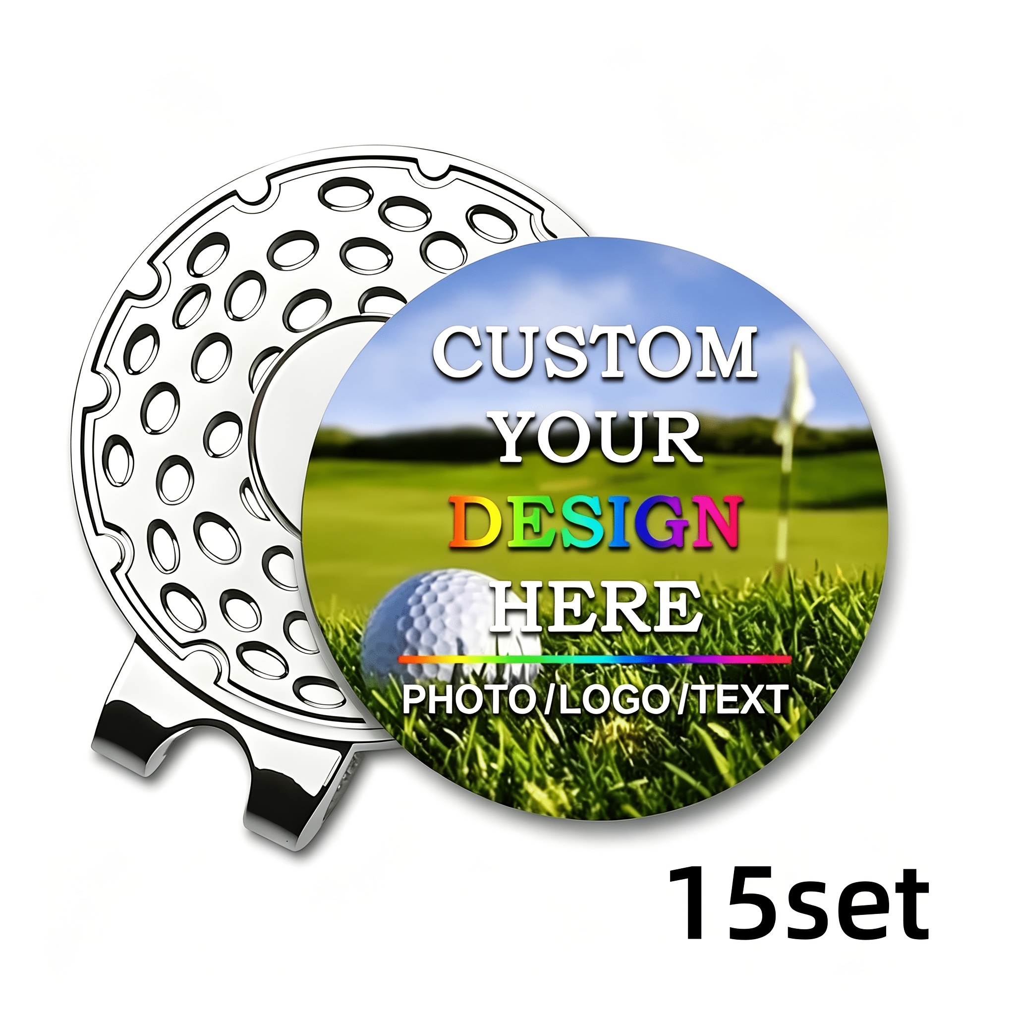TEMU Customizable Golf Ball Marker Magnetic Hat Clip - Personalized Design For Ball Markers, Photos, Logos, Text, And Names, Premium Golf Accessory,