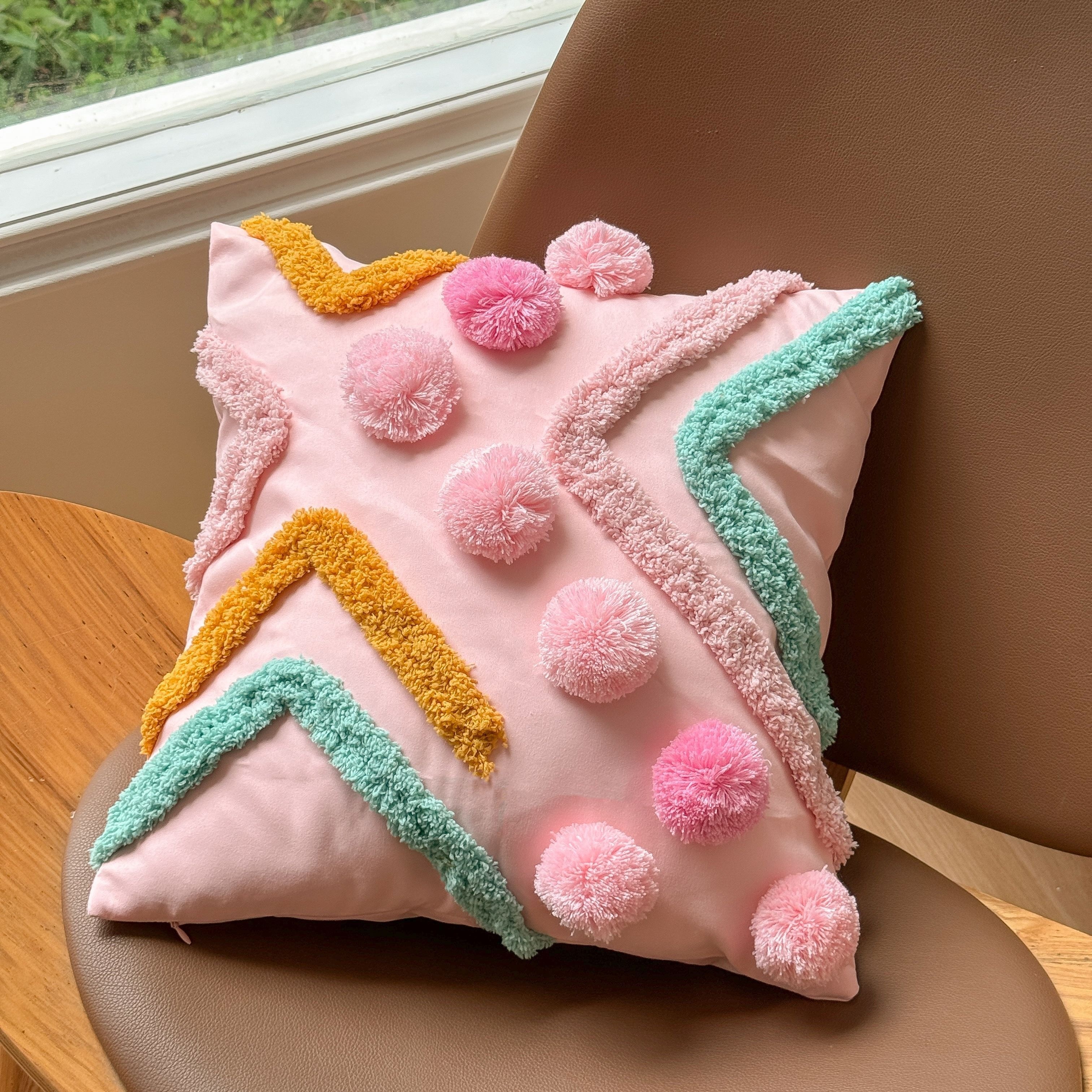 Bohemian Style 18x18 Inch Polyester Throw Pillow Cover With Zipper - Machine Washable, Perfect For Sofa & Bedroom Decor