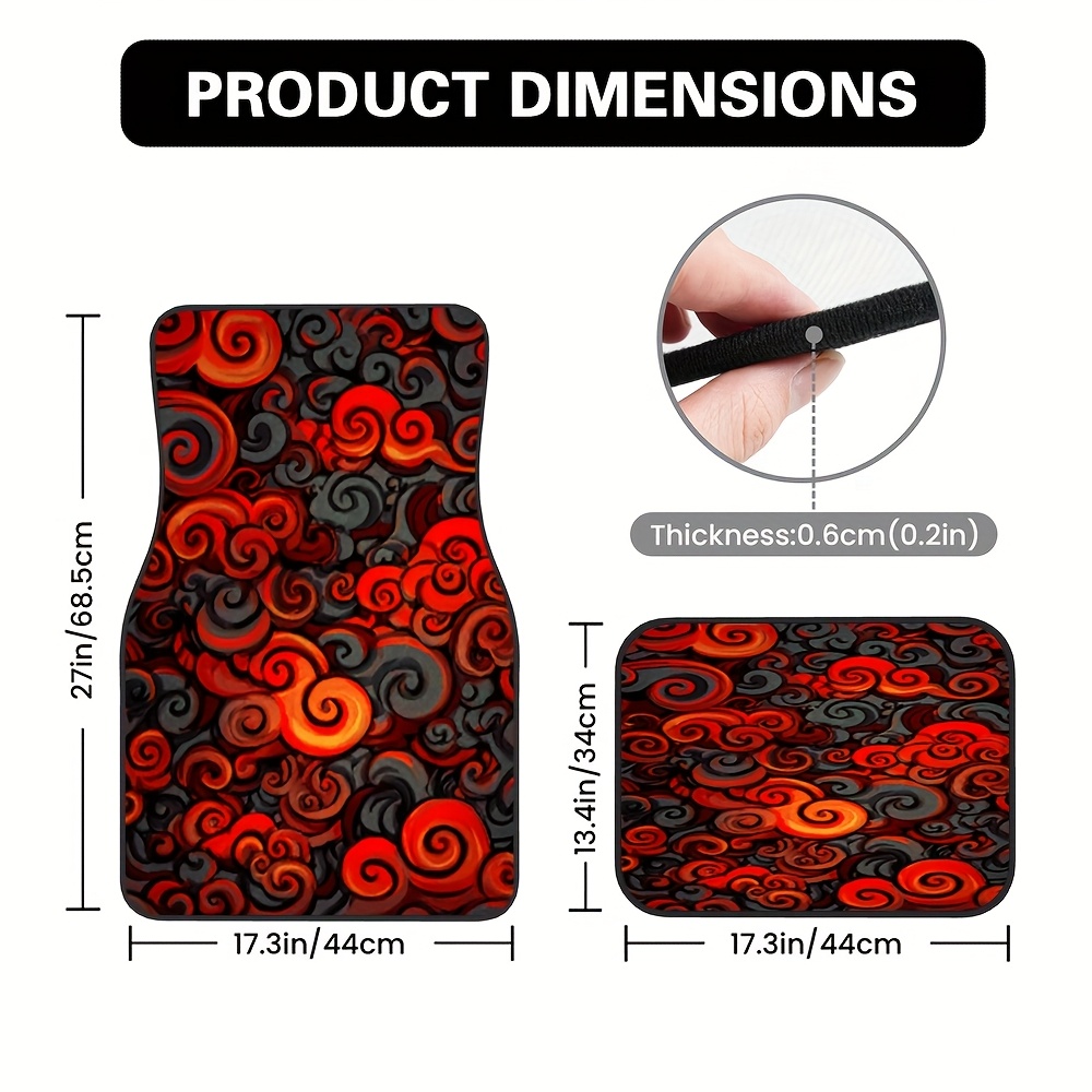 TEMU Set Of 4 Car Floor Mats Featuring A , Ideal For Suvs Or , Providing Easy-to-clean Surfaces And Making A Great Gift For Family Or , Perfect For