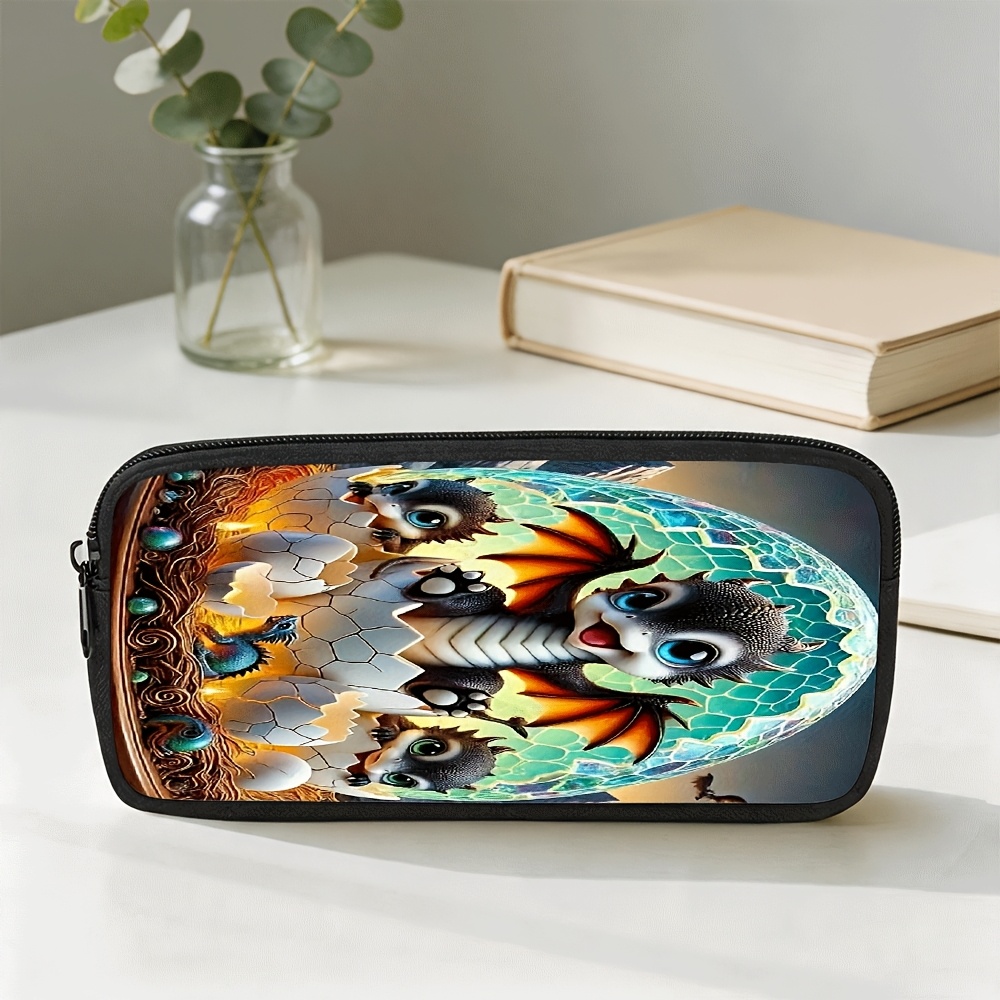 Baby Dragon Zipper Pencil Case for School & Office Use