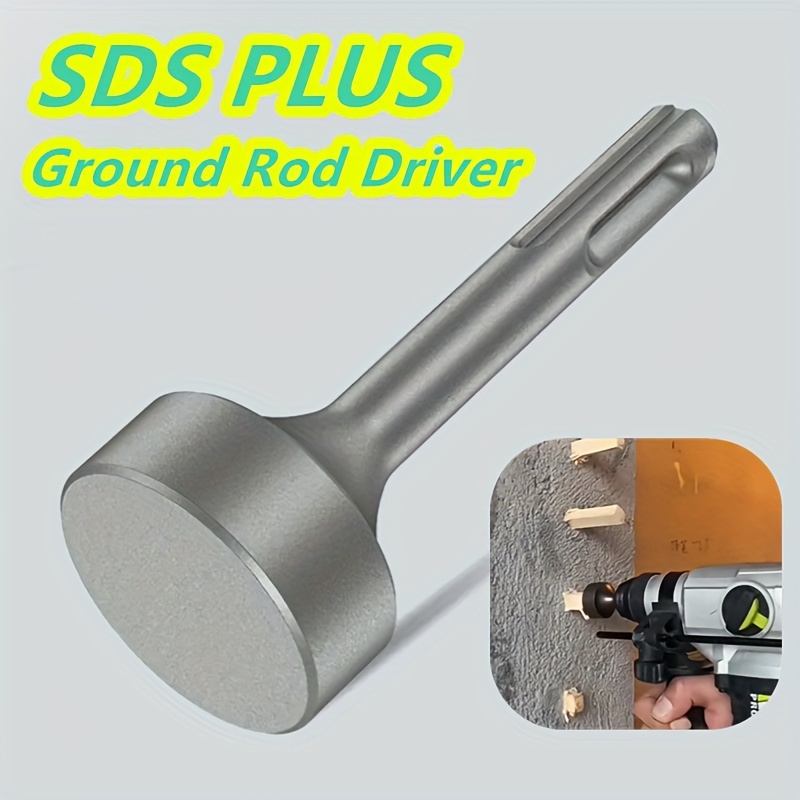 

Heavy-duty Sds Plus Ground Rod Driver - Round Shank, Steel Drill Bit For - Grounding, & Small Fence Posts