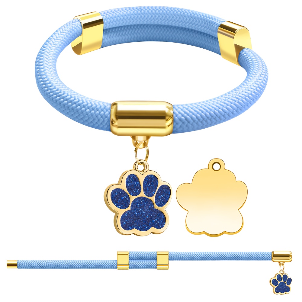 TEMU [custom] Core-filled Round Rope Cat Collar, With -shaped Tag, Customizable Text Anti-loss, Safe Magnetic Buckle Design Adjustable Size,