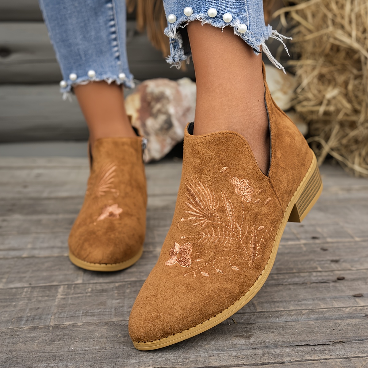 Bottes Pour Femmes à Talons épais De Grande Taille, Couleur Assortie