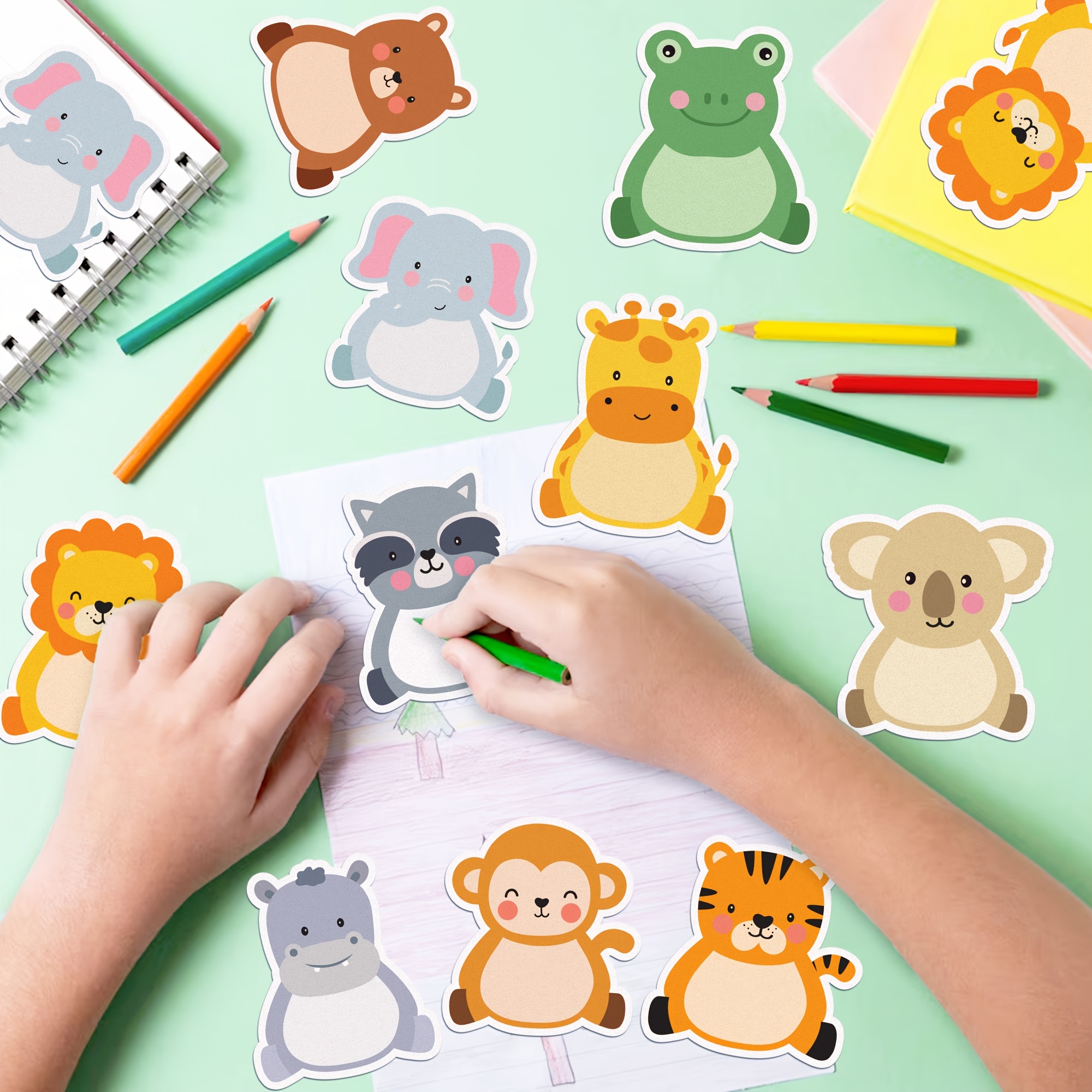 240pcs Cartoon Jungle Animals Sticky Notes
