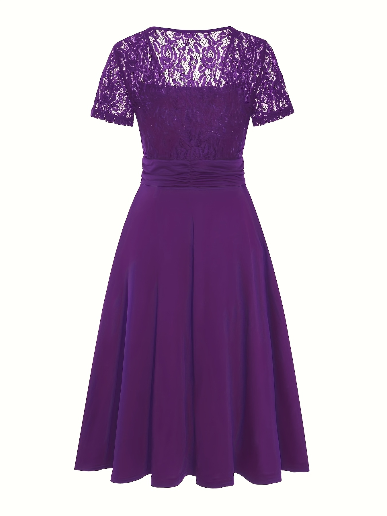 places to wear formal dresses Miss Circle Women's Sabina Purple Leather Slash Neck Midi Dress main image 1
