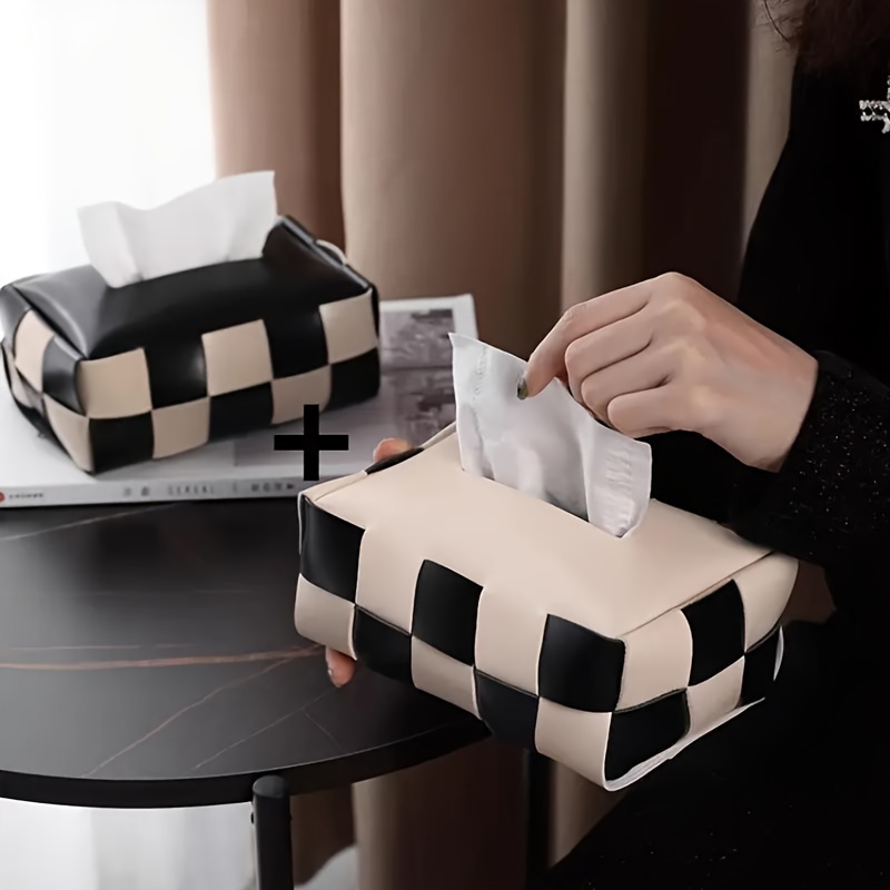 square   leather tissue box creative internet trend minimalist napkin holder for dining table living room office desk   and bathroom decoration Product details 2