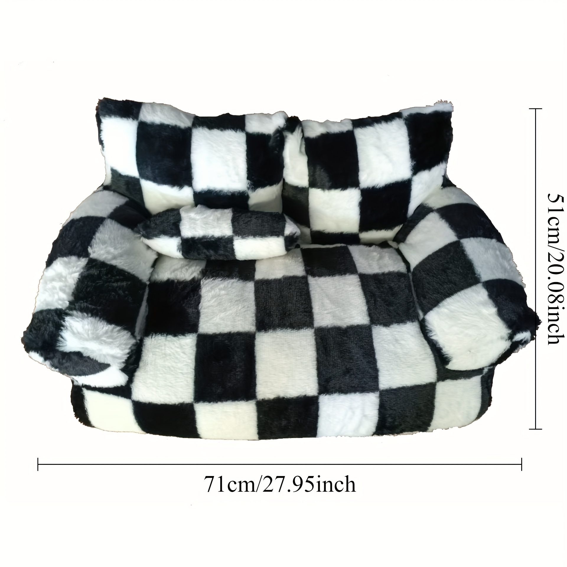 non slip washable dog bed plush sofa lounger with     soft polyester pet cushion for small medium large breeds indoor outdoor use easy   bed for   or gifting checkered pattern durable construction Product details 5